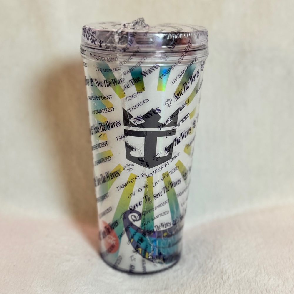 SEALED Royal Caribbean Cruise Beverage Package Cup Tumbler‎ Blue & Green NEW